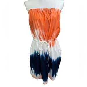 Tube‎ Top Tie Dye Shorts Resortwear Traveling Tunic Romper Pockets Size L